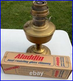 Rare Vintage Aladdin Kerosene Lamp With New Old Stock Chimney With Box