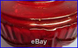 Rare Vintage Aladdin Ruby Red Tall Lincoln Drape Oil/Kerosene Lamp EXC