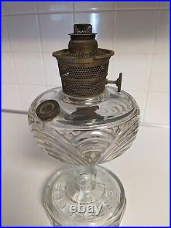 Rare Vintage Aladdin Washington Drape Glass Oil Lamp