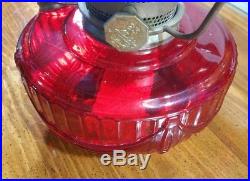 Rare Vintage Ruby Red Aladdin Model 23, Oil / Kerosene Lamp with Good Wick