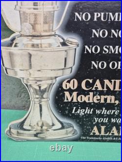 Rare Vtg Aladdin Kerosene Mantle Lamp Cardboard Advertising Store Display Stand