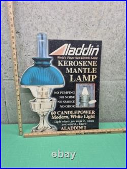 Rare Vtg Aladdin Kerosene Mantle Lamp Cardboard Advertising Store Display Stand
