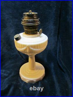 Rare Vtg Antique Aladdin TALL Lincoln Drape Creamy Pink Model B-75 Oil Lamp