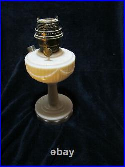 Rare Vtg Antique Aladdin TALL Lincoln Drape Creamy Pink Model B-75 Oil Lamp