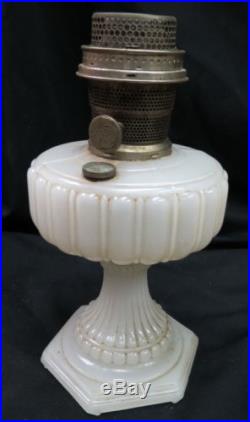 Rare vintage 110 Cathedral Kerosene oil lamp Aladdin white MOONSTONE not alacite