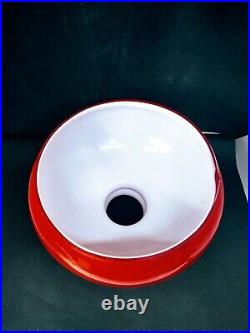 Red Cased Glass Lamp Shade Oil Kerosene 7 inch fitter