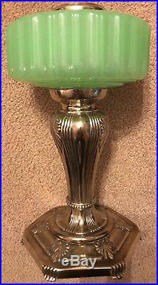 Reduced! Collector Quality! Aladdin Green Moonstone Majestic Mantle Lamp