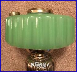Reduced! Collector Quality! Aladdin Green Moonstone Majestic Mantle Lamp