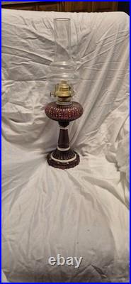 Reproduction Of An Aladdin Amethyst Lincoln Drape Mantle Oil Lamp