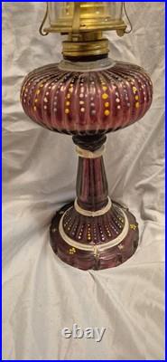 Reproduction Of An Aladdin Amethyst Lincoln Drape Mantle Oil Lamp
