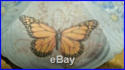 Reverse Painted 10 Butterfly Drapery Aladdin Kerosene Oil Electric Lamp Shade