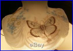 Reverse Painted 10 Butterfly Drapery Aladdin Kerosene Oil Electric Lamp Shade