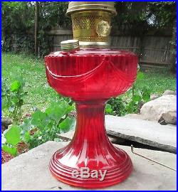 Ruby Red Aladdin kerosene mantle Lamp Lincoln Drape Mint Never used