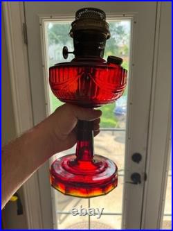 Ruby Red tall lincoln drape Aladdin lamp