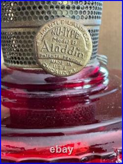 Ruby Red tall lincoln drape Aladdin lamp