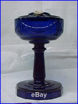 Scallop Foot Aladdin Cobalt Blue Tall Lincoln Drape Oil Lamp, Excel. Cond