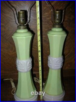 Seoldom Found PAIR of ALADDIN ALACITE TABLE LAMPS with ORIENTAL DESIGN & FINIALS