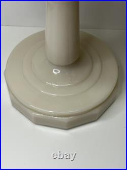 Set of 2 Aladdin Alacite Lincoln Drape Marbled White Cream Oil Lamps with Chimneys