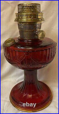Short Lincoln Drape Red Kerosene Lamp Aladdin Mantle Lamp Company