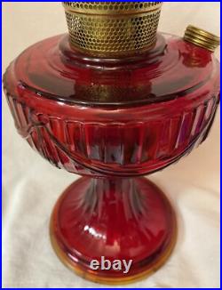 Short Lincoln Drape Red Kerosene Lamp Aladdin Mantle Lamp Company