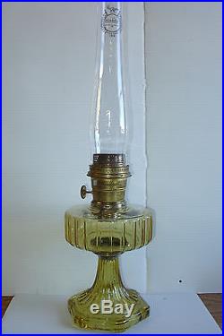 Solid Amber Crystal Corinthian B106 Nu-Type Model B Aladdin Kerosene Table Lamp