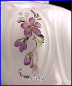 Student Lamp Shade Frosted Glass Purple Violets 10 in Kerosene Oil Fits Aladdin
