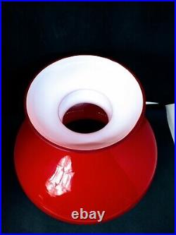 Student Oil Lamp Shade Red Cased Glass