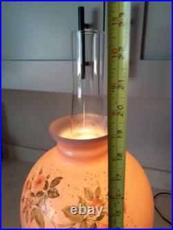 Stunning 3 Pc Antique Aladdin Model 12 Electrified Oil Lamp WithPink Glass Shade