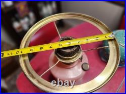 Stunning Antique Aladdin Rose Moonstone Oil Lamp with Chimney & Shade