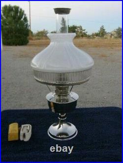 Super Aladdin Table Lamp 1932 Model 14 Nickel Burner & Chimney British Made RARE