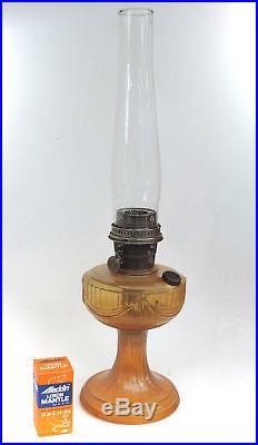 Super Rare 1939 B-61O Amber-Opalique Aladdin Short Lincoln Drape Oil Lamp BIN