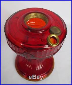 Super Vintage Aladdin Ruby Red Lincoln Drape Short Lamp Base