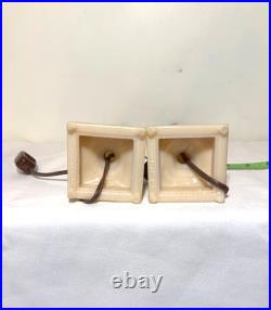 TWO VINTAGE ALADDIN ALACITE BOUDOIR LAMP with ORIGINAL LABEL 11 TALL MID CENTURY