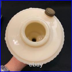 Tall Aladdin Lincoln Drape Alacite Uranium Glass Oil Lamp with Chimney