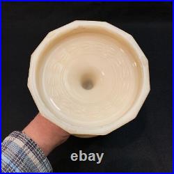 Tall Aladdin Lincoln Drape Alacite Uranium Glass Oil Lamp with Chimney