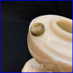 Tall Aladdin Lincoln Drape Alacite Uranium Glass Oil Lamp with Chimney