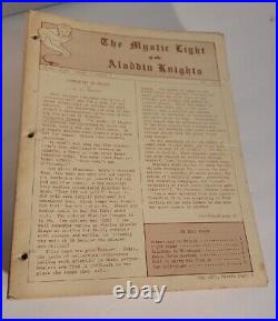 The Mystic Light of the Aladdin Knights Newsletter Kerosene Lamp 1970's / 80's