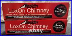 Two Aladdin Lamp Lox-on Chimneys Part # R103 Brand New Replacement Free Shipping