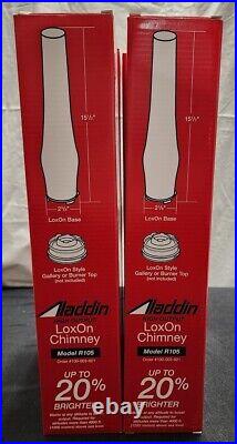 Two New Aladdin Lamp R105 High Altitude High Output Lox-on Chimney Free Shipping