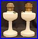 Two Vintage Aladdin White Moonstone Alacite Oil Lamps