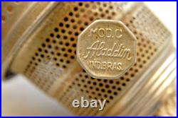 Two Vintage Aladdin White Moonstone Alacite Oil Lamps