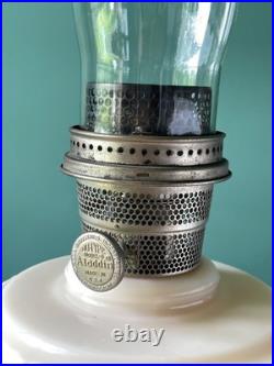 Uranium Aladdin LINCOLN DRAPE Alacite Glass Kerosene Oil Lamp Model B Pre-War Uranium Aladdin LINCOLN DRAPE Alacite Glass Kerosene Oil Lamp Model B Pre-War