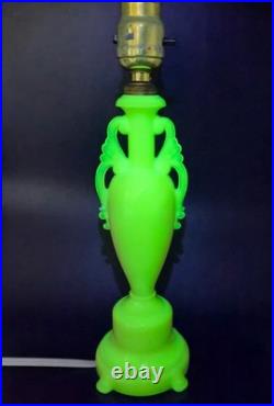 Uranium Glass Aladdin Mini Table Lamp (It glows!)