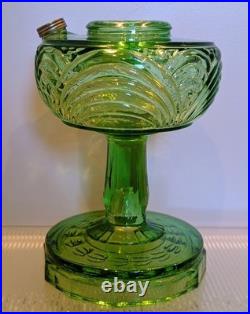 Uranium Glass Green Aladdin Oil Lamp Washington Drape Model B-54 Vintage