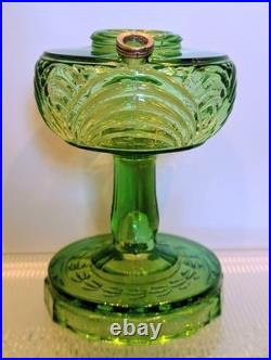 Uranium Glass Green Aladdin Oil Lamp Washington Drape Model B-54 Vintage