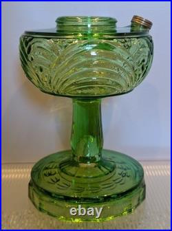 Uranium Glass Green Aladdin Oil Lamp Washington Drape Model B-54 Vintage
