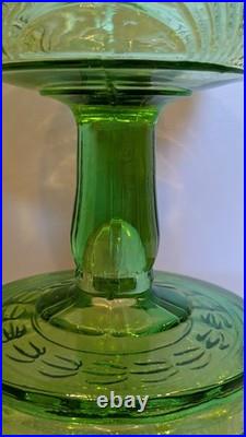 Uranium Glass Green Aladdin Oil Lamp Washington Drape Model B-54 Vintage
