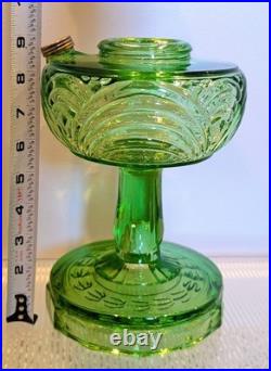 Uranium Glass Green Aladdin Oil Lamp Washington Drape Model B-54 Vintage