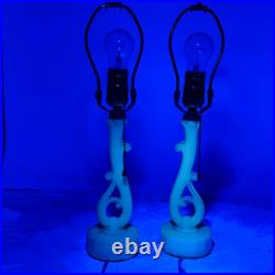 Uranium Glass Old Formula Alacite Boudoir Lamp By Aladdin UV Reactive 1939