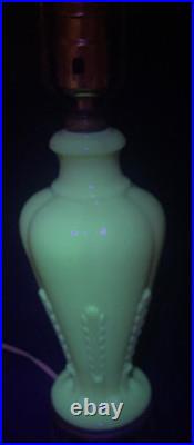 Uranium Glass Old Formula Alacite Boudoir Lamp By Aladdin UV Reactive 1939